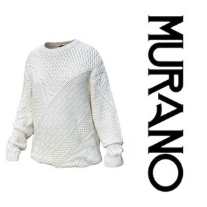 50% Merino wool white sweater NWT Murano size XL